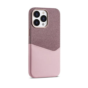Case iPhone em Tecido e Couro Minimalista