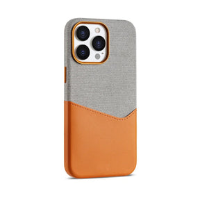 Case iPhone em Tecido e Couro Minimalista