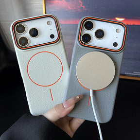 Case iPhone em Couro MagSafe Minimalista Premium