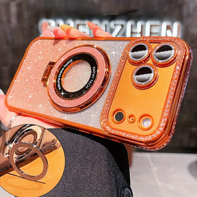 Case Glitter MagSafe + Suporte e Proteção para Lentes