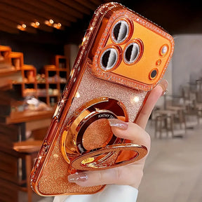 Case Glitter MagSafe + Suporte e Proteção para Lentes