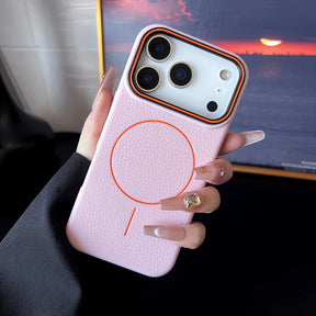 Case iPhone em Couro MagSafe Minimalista Premium